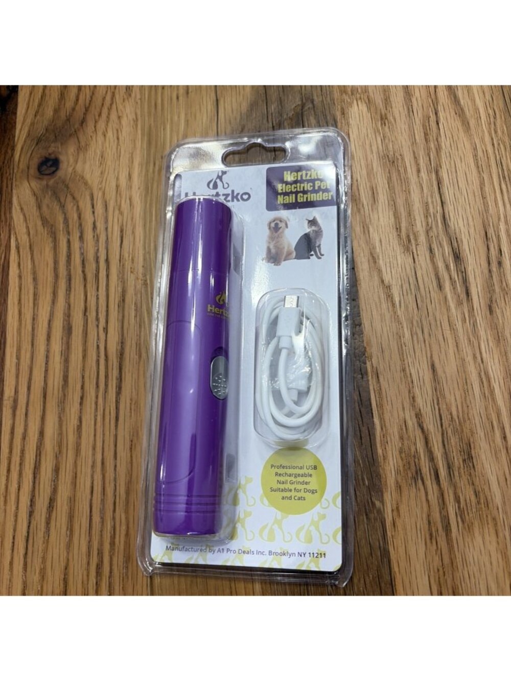 Hertzko Electric Pet Nail Trimmer with USB Cable - Purple (HNG-31)